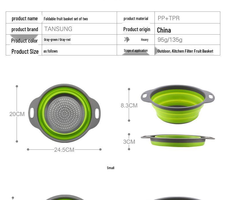 Retractable Double-Layer Colander & Fruit Basket: Space-Saving Kitchen Vegetable Wash Basket