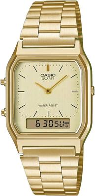 Casio Quartz Watch Vintage Series Unisex Dual Time Gold Overseas Model ANA-DIGI AQ-230GA-9DMQ [Item]
