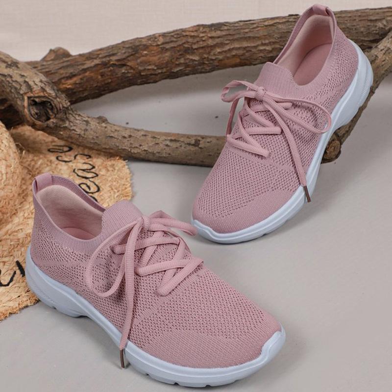 Fashion Plus Size 36-43 Pink Sneakers for Women 2025 Breathable Mesh Vulcanize Shoes Woman Non Slip Lightweight Running Shoes Female