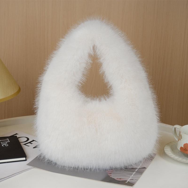 New imitation fox hair Korean version of cute fashion dumpling bag Internet celebrity trend