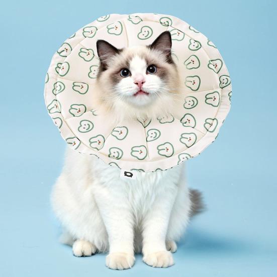 Padded Cat Cone Collar Adjustable Drawstring Pet Recovery Collar Soft Fabric Dog Cone Prevents Licking Biting Wound for Cats And Dogs