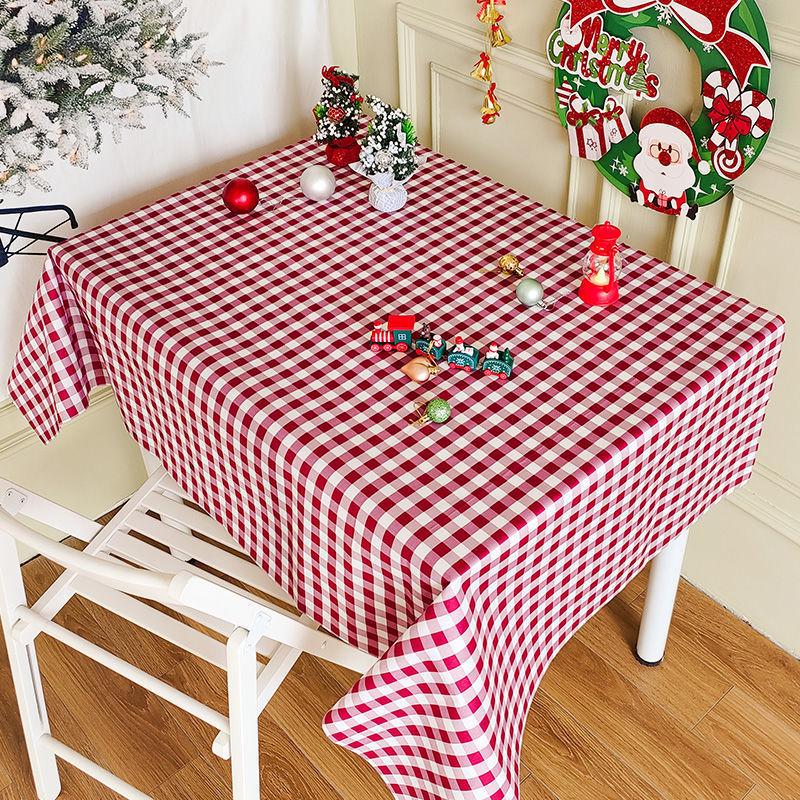 Festive Red Plaid Tablecloth for Christmas, New Year, & Weddings