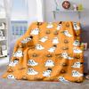 2026 New Arrivals 1pc Spooky Cute Ghosts & JackOLanterns Blanket Soft Flannel Throw with Orange & Black Ghosts, Pumpkins, Bats AllSeason Cozy, Sofa, C