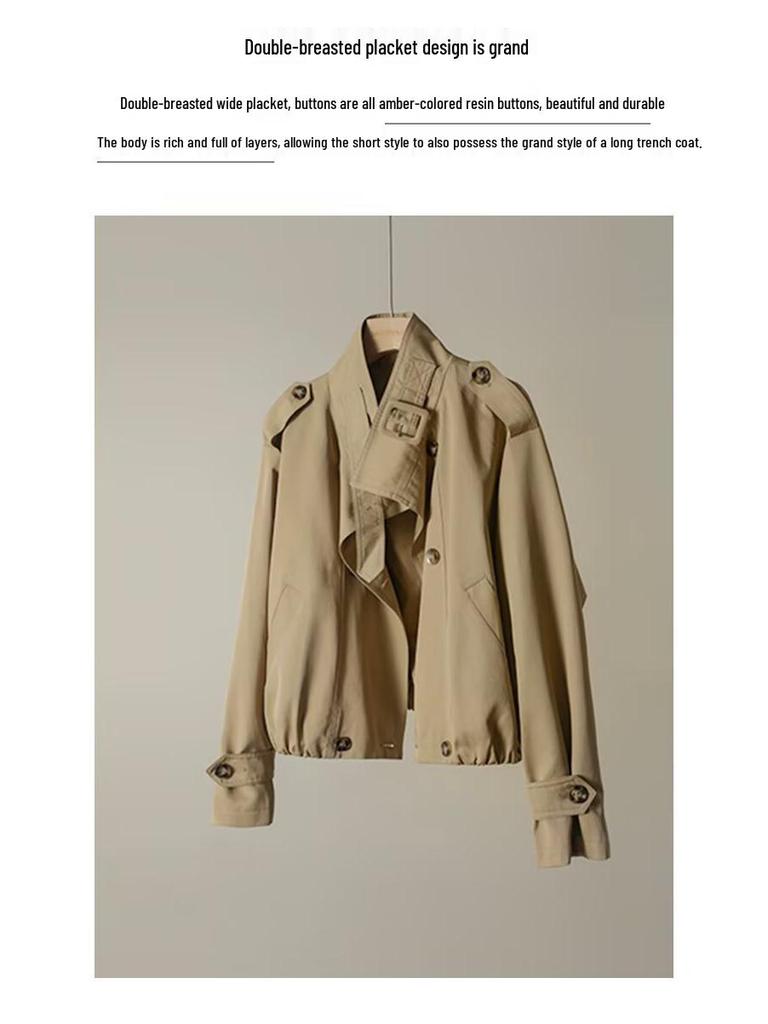 Korean Retro Lapel Single-Breasted Trench Coat - Versatile Spring/Autumn Women's Jacket