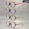 4PCS Stylish Reading Eyeglasses Anti-Blue Lightweight Female Male Computer Presbyopia Hyperopia Reading Glasses
