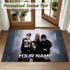 Crystal Velvet Square Rug Custom Nameaespa Pattern Non Slip Home Floor Decor Rug