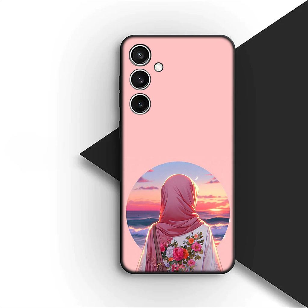 Cover for Samsung Galaxy S24 S25 S23 FE Ultra Plus S7 Edge S25+ S23+ A56 5G Phone Case Arabic islamic muslim Muslimah Girl