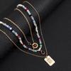 Accessories, Retro Ethnic Beaded Necklaces, Simple Imitation Crystal Portrait Relief Multi-layer Necklaces for Women