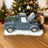 Ozdoba Czerwona Ciężarówka Świąteczna Stabilna Podstawa Żywica Syntetyczna Figurka Samochodu Wszechstronna Dekoracja na Biurko Półkę Drzewko