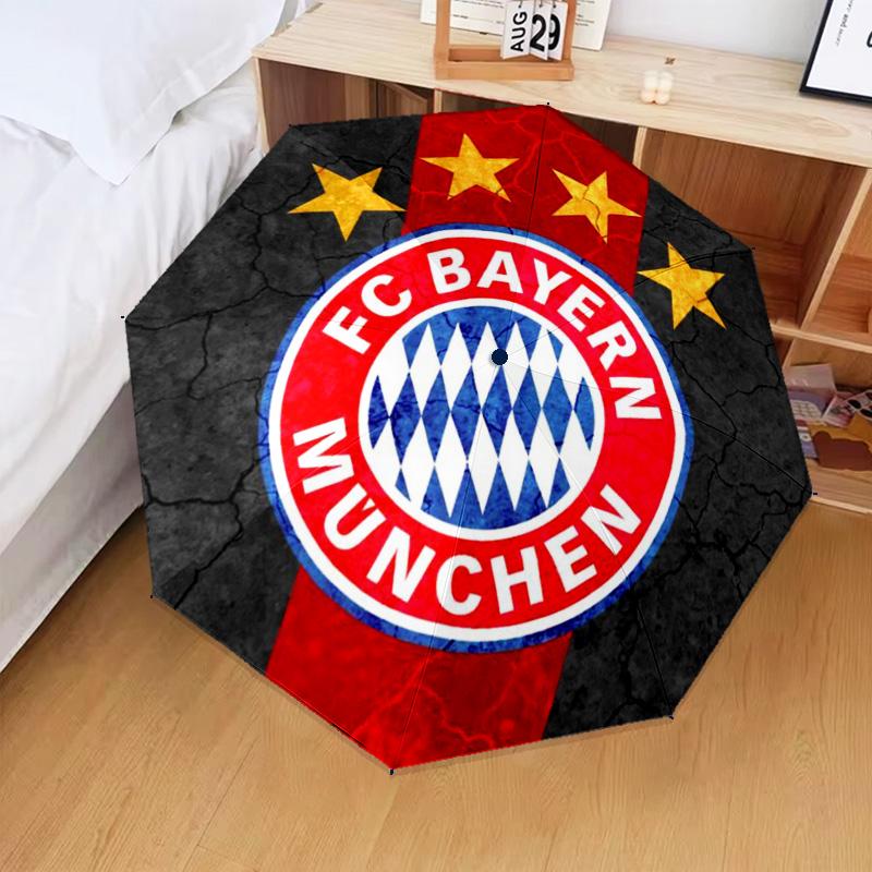 1PC Munich FC Crest Printed Umbrella Folding Umbrella, Automatic Umbrella 8-Frame for Travel, Camping Fan Gifts Christmas Gifts