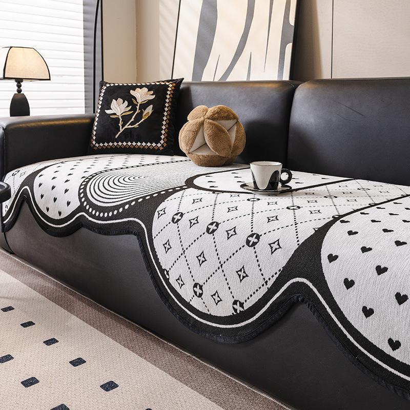 

New Chenille Premium Sofa Cushion Universal In All Seasons, Special-Shaped Seat Cushion Non-Slip Leather Sofa Cover Cover Cloth 90*90cm
