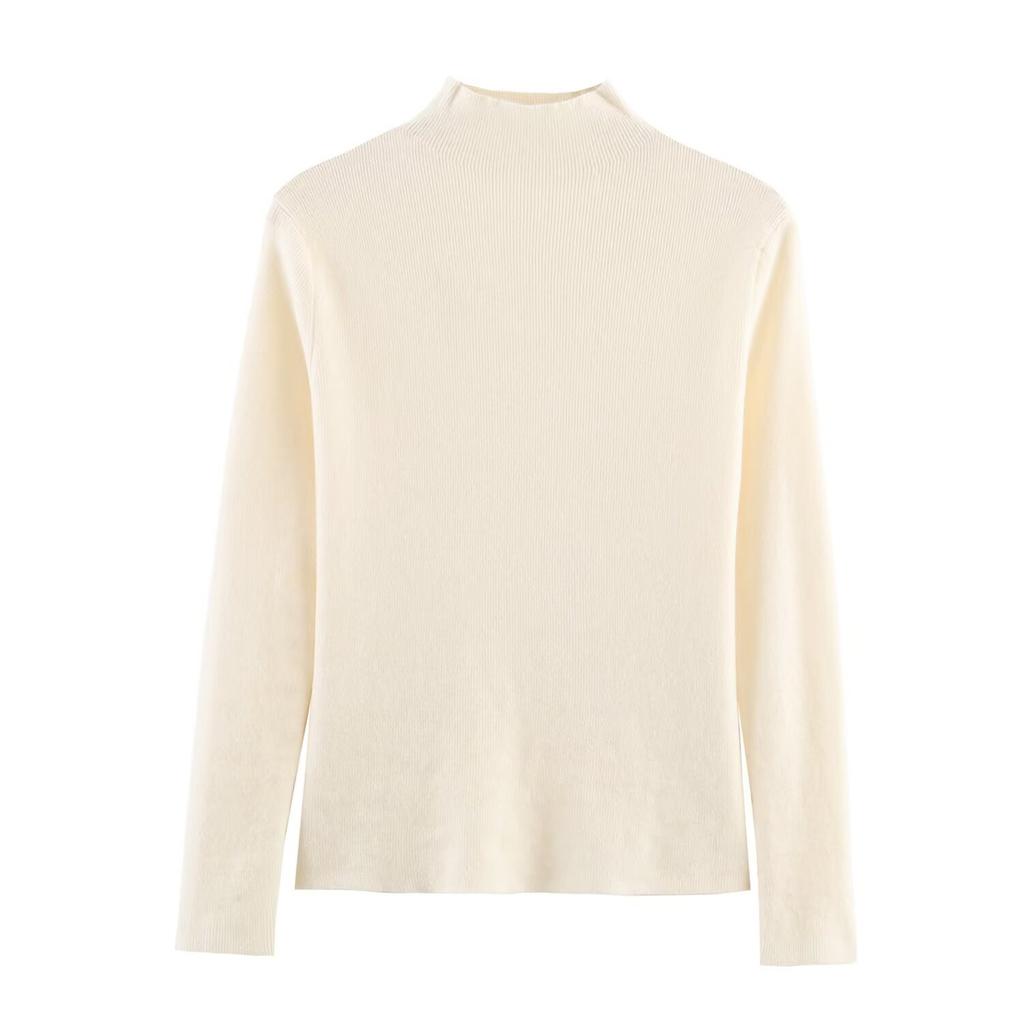 European and American style, new women's clothing, foreign style, fashionable, casual, semi-turtleneck knitted jumper