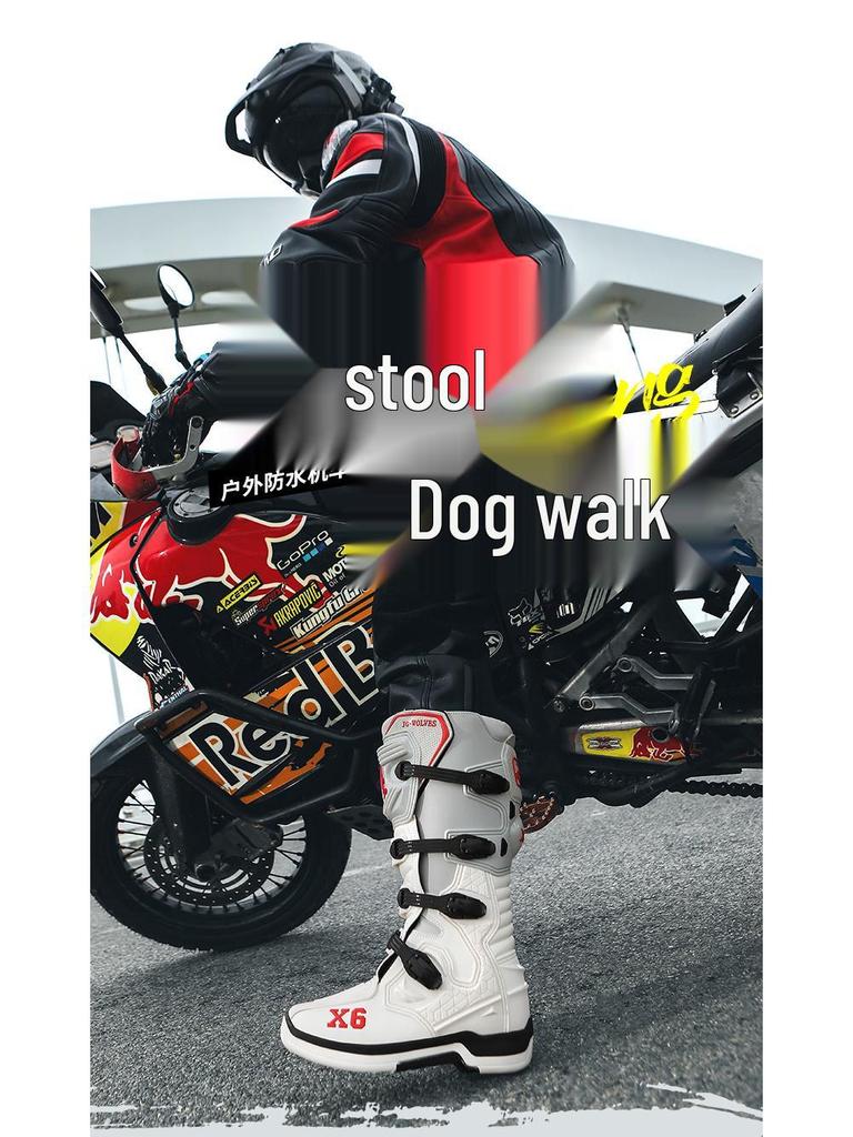 Męskie Buty Motocyklowe Off-Road Nine Wolves - Antypoślizgowe Buty Rajdowe