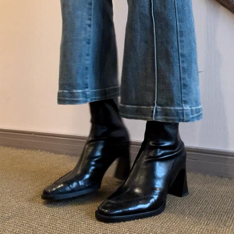 2025 New Casual and Comfortable Women Short Ankle Boots Elegant High Heels Shoes Winter Pumps Goth Designer Fad Chunky Boots