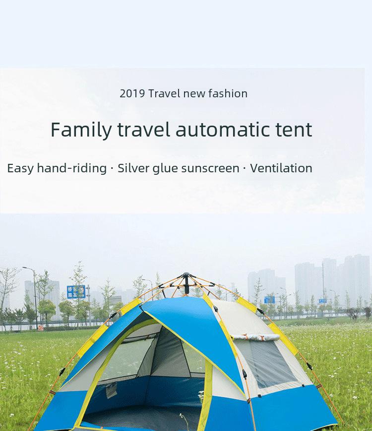 Century Glacier Automatic Folding Tent for 3-4 People: Quick-Open, Double Rainproof for Camping & Beach