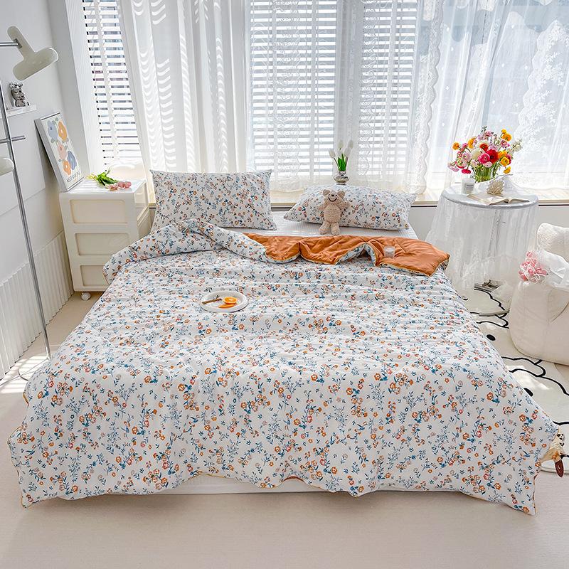Class a Washed Double-Layer Yarn Soybean Fiber Children's Summer Cool Quilt Single Thin Quilt Double Air Conditioning Quilt
