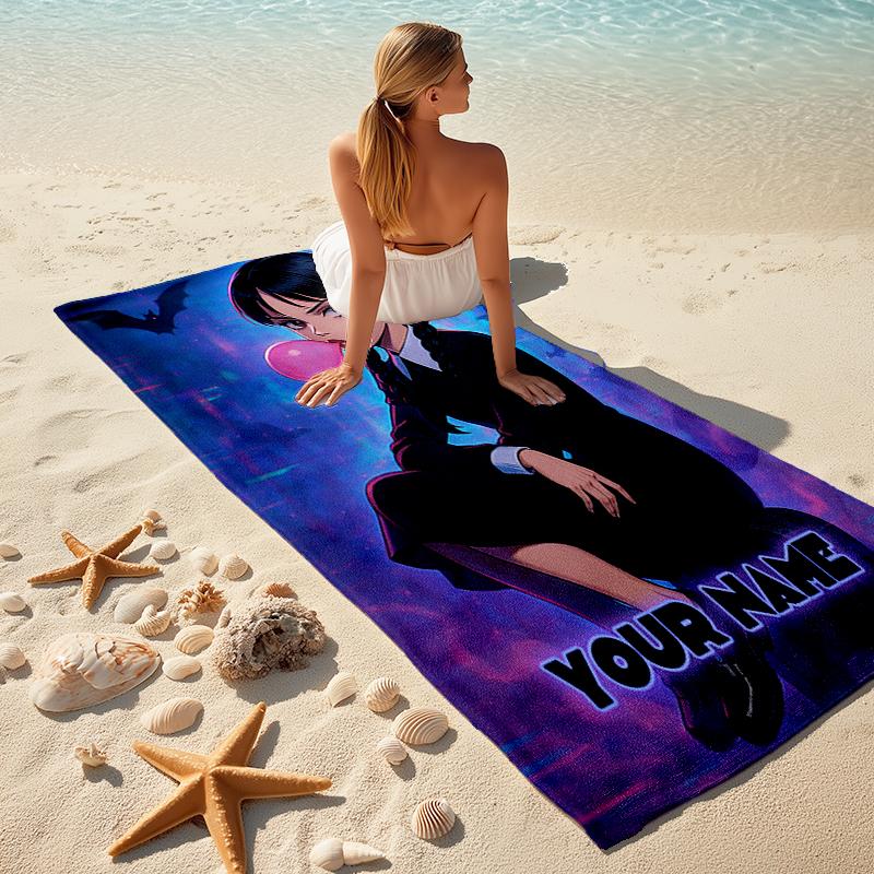 1PC Custom Name "Nightmare Before Christmas Mashup" Beach Towel Highly Absorbent And Sand-Resistant Towel for Swimming, Pool, Yoga, And Travel Lightwe