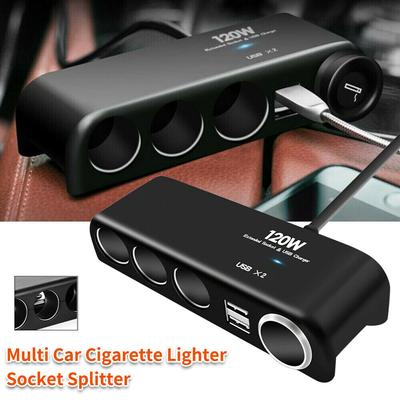 4-cestný 12V 24V viacnásobný zásuvkový rozbočovač do autozapaľovača USB nabíjací adaptér