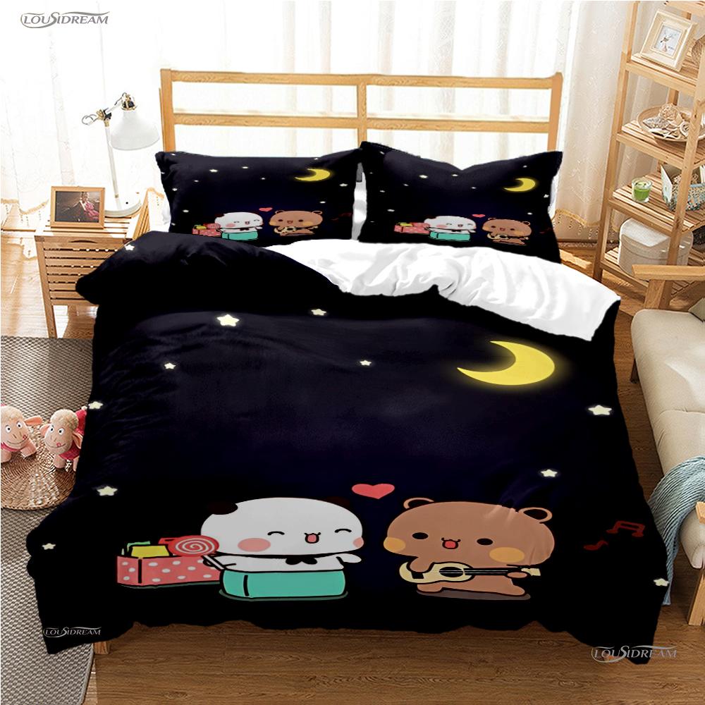 BuBu Bear Cartoon Anime Cute All Season Duvet Cover kawaii Bedding set Soft Quilt Cover and Pillowcases Single/Double/Queen/King
