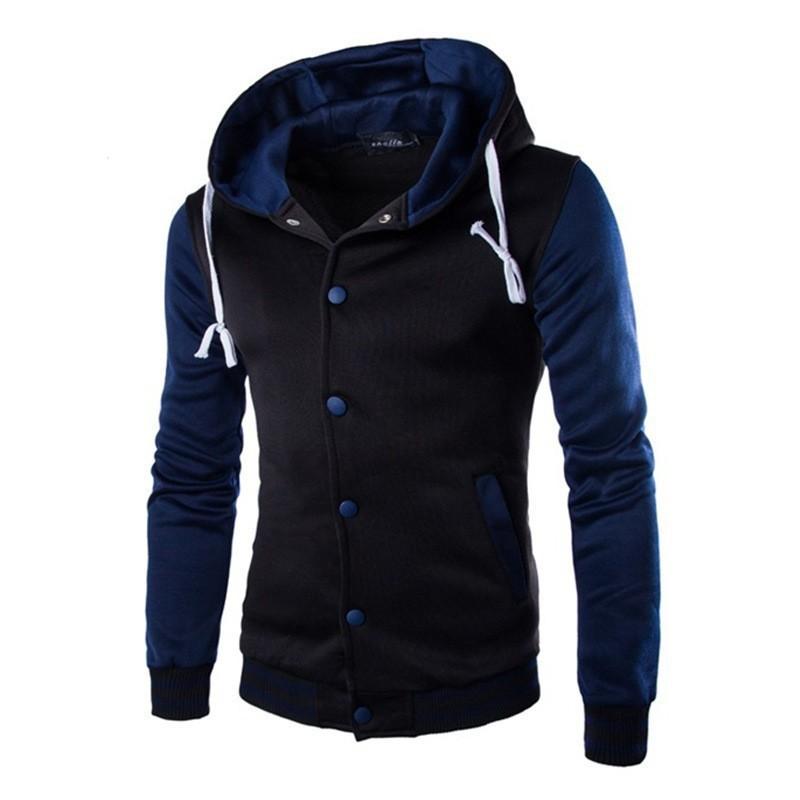 Spring Autumn Men's Hoodies Jacket Boy Baseball Hoodies Coat Fashion Streetwear Slim Jacket