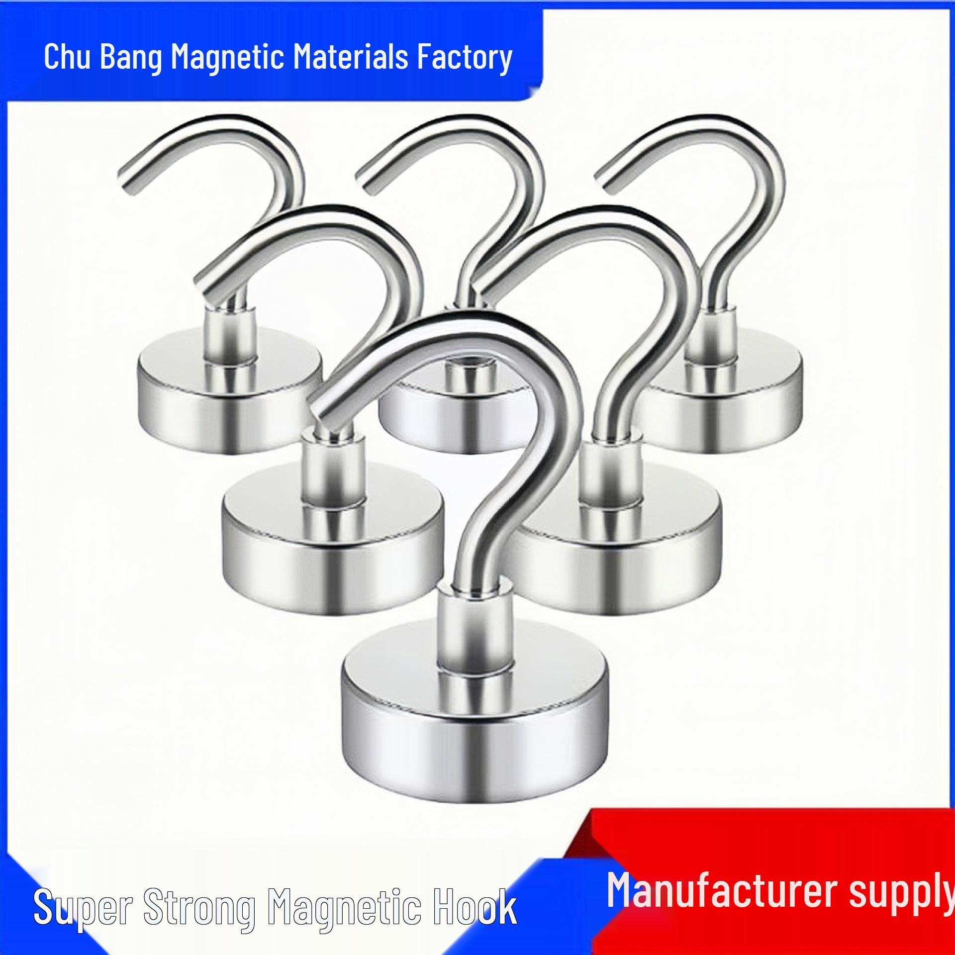 High-Strength No-Drill Magnetic Hooks for Dormitory and Refrigerator 10 pcs set