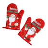Christmas Microwave Oven Gloves New Oven Insulation Gloves Insulation Pads Thickened and High Temperature Resistant