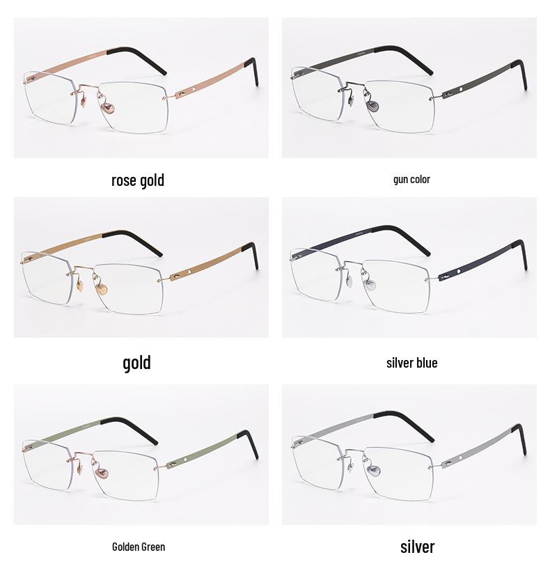 Summer Rimless Titanium Alloy Glasses: High-End Retro Light Luxury Unisex Frames