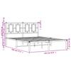 Metal Bed Frame with Headboard Black 135 X 190 Cm