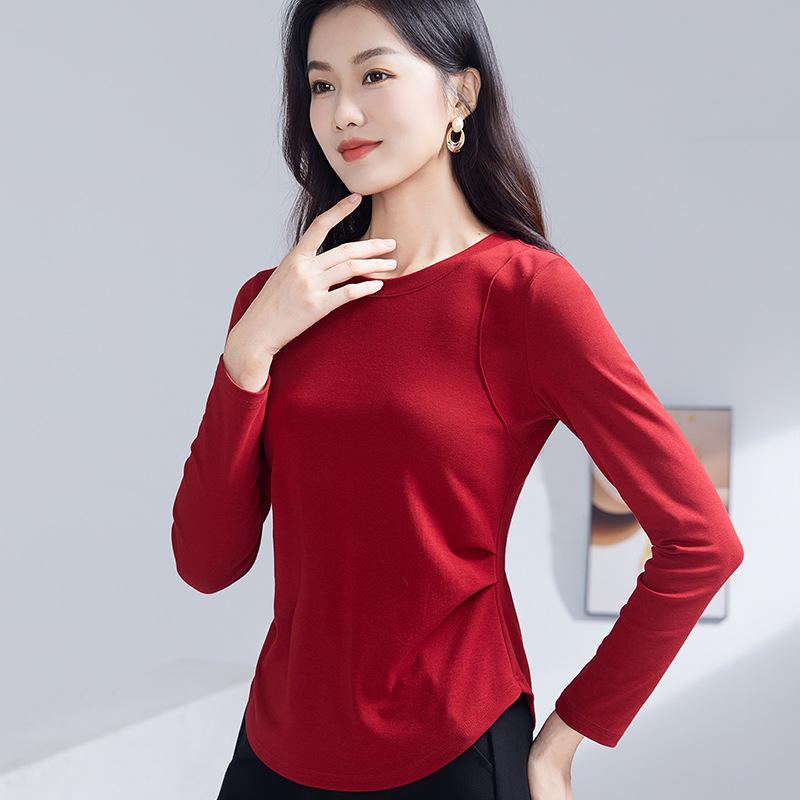 Autumn Slim Fit Round Neck Long Sleeve Women's Top
