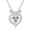 Moissanite Heart Bow Necklace Dainty Jewelry Women