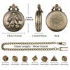 Bronze Dice Long Beard Master Magic Men Vintage Pocket Watch Case with 7pcs Antique Collection Dice and 38cm Waist Hook Chain