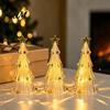 Christmas Holiday Souvenir Lighted Tree Ornaments, Mini Xmas Night Light, Battery Operated Festive Table Centerpiece Lamp, Decorative LED for