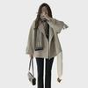 Korean Style Women's Small Winter Wool Coat with Quilted Lining - Non-Trendy