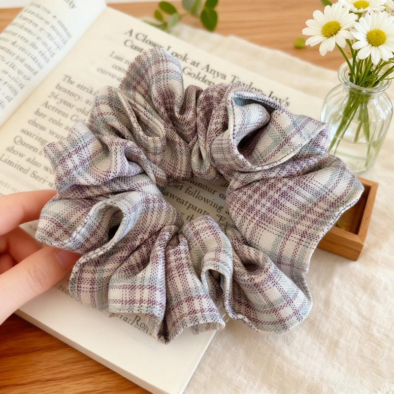 Korean Academic Pattern Large Intestine Hair Tie for Women – Super Large Bun High-End Rubber Band.
