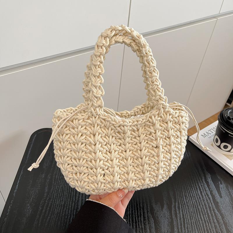 

Foreign style crocheted small bag women s spring and summer new lazy wind woven cotton thread bag dopamine design sense going out hand bag