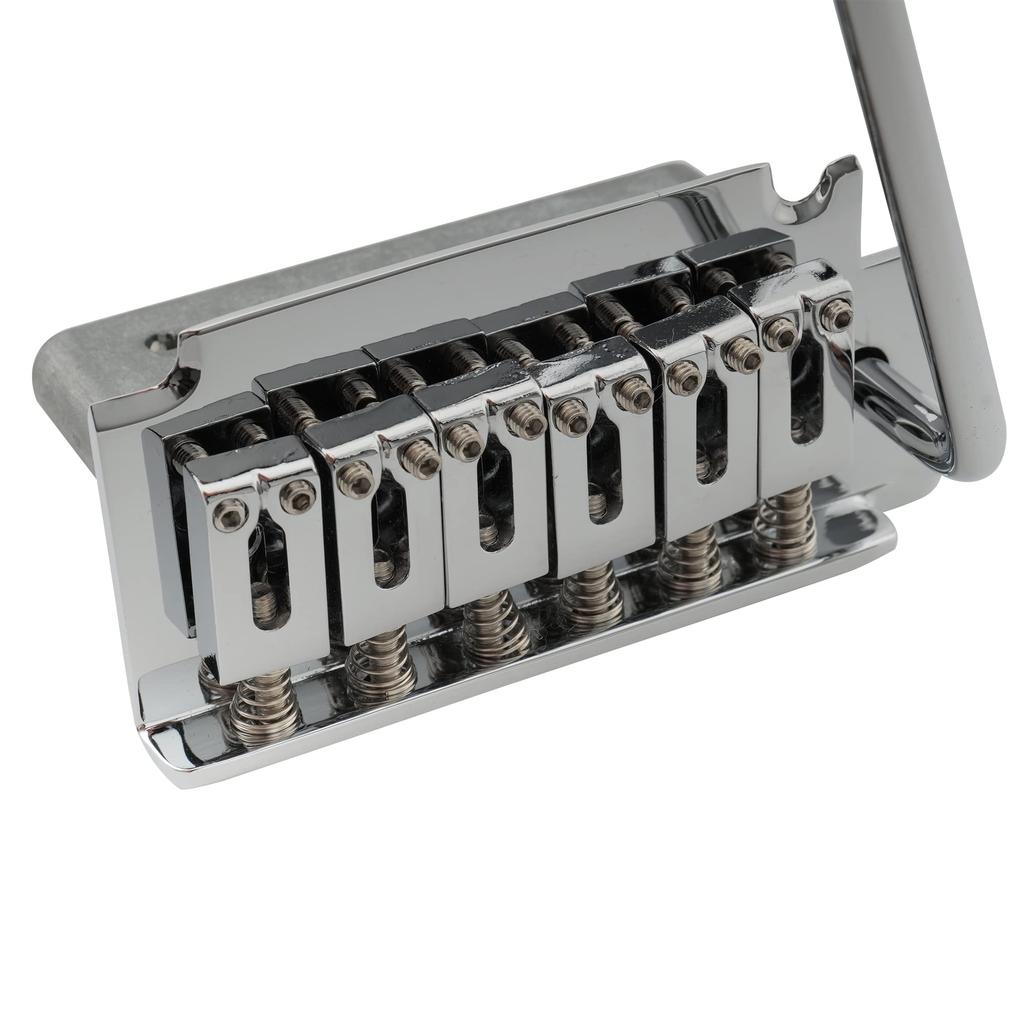 Musiclily 10.5mm String Pitch Short Block Two-Point Support Tremolo Bridge Unit for Squier Strat Guitars, Chrome
