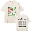 Rock Band Alice in Chains Face Lift Tour 1991 T-Shirt Unisex Damen Punk Lässig Oversized T-Shirt Tops Herren Mode Reine Baumwolle T-Shirts