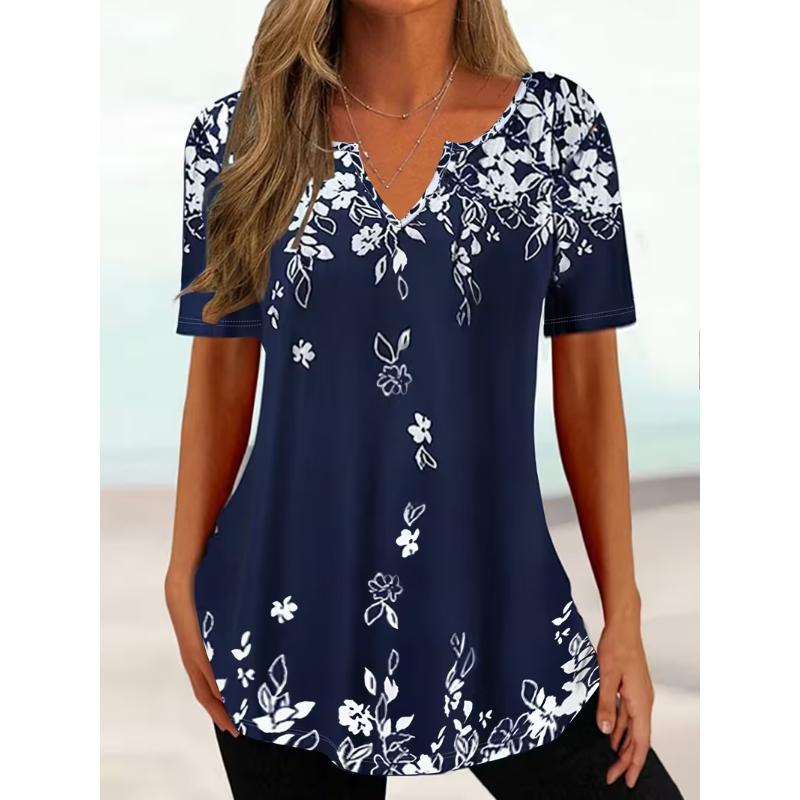 Summer New Women s T-shirt 3D Plaid Elegant Print V-neck Short Sleeve Shirt Fashion Ladies T-shirt Clothing Y2k Women s T-shirt S
