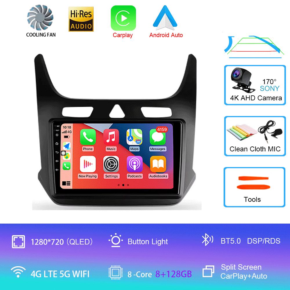 Car Radio Android 14 Carplay for Chevrolet Cobalt 2 2011-2018 Multimedia Video Player WIFI+4G GPS 2Din DVD Head Unit Stereo QLED