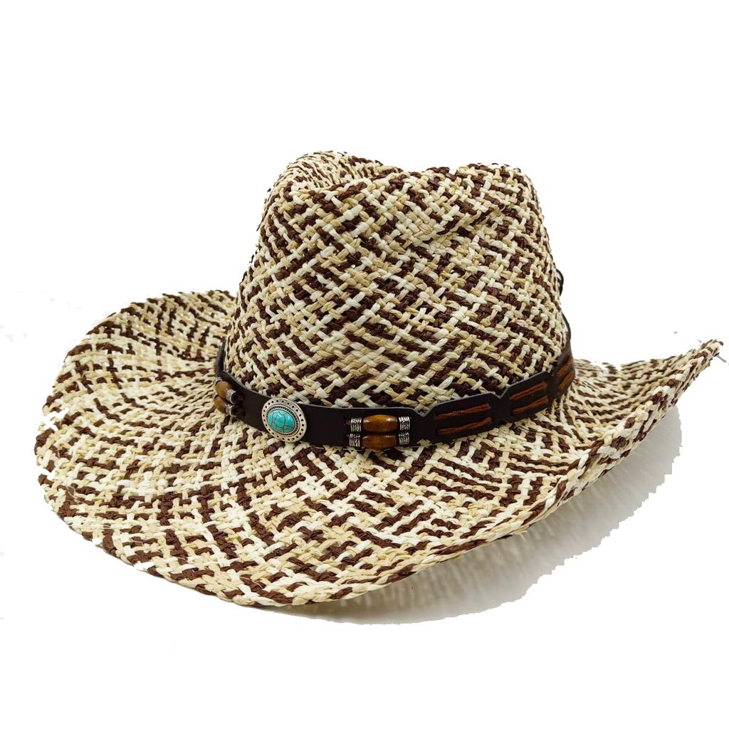 Cowboyhoed mode uitgesneden western cowboy handgeweven harde zomer saffier accessoires neutraal Cowboyhoed zonnehoed sombrero koe