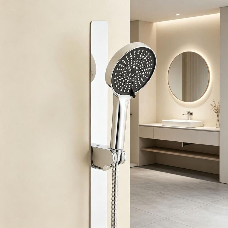 Universal Magnetic Shower Holder Adjustable Rail Slide Bar Wall Mounted Adjustable Shower Rack Easy to Install
