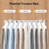 9-Rod Pull-Out Pants Rack – Heavy Duty Slide-Out Trouser Organizer with Silent Rails & Anti-Slip Flocking – Black/Silver