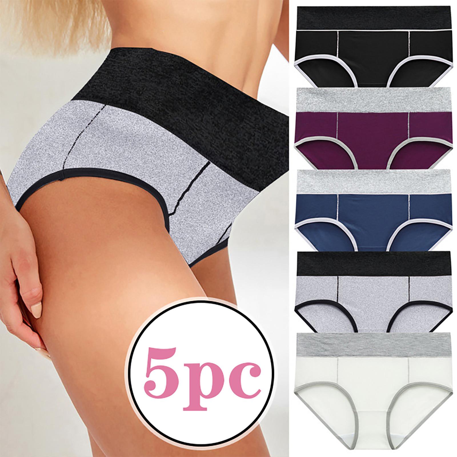 

Women s Sexy Fashion Large Size Color Bump Buttocks Splicing Panties 5PC XXXL