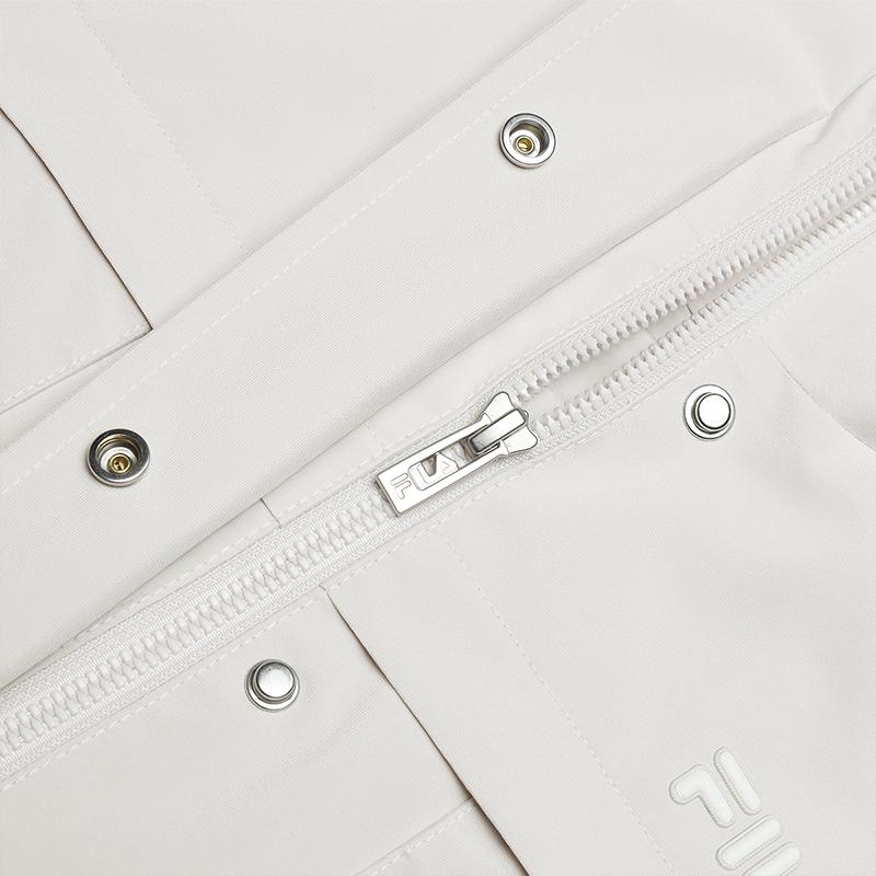 Fila Heritage Series Hooded Versatile Casual Jacket Women Jackets Light-Gray F51W518702F-GY