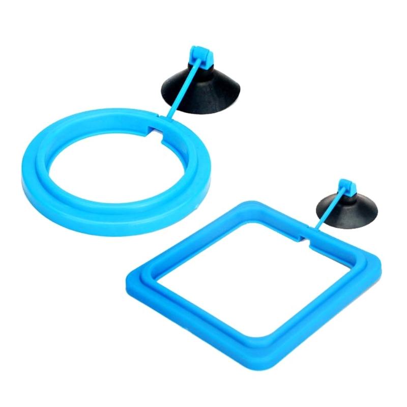 2pcs Aquariums Feeding Rings Durability Silicones Feeders Fish Feeders Round Office Fish Tanks Tool синий