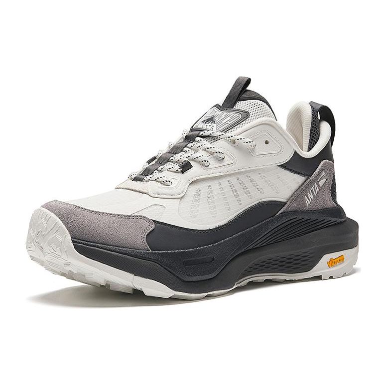 Anta Shanyue Pro LS Comfortable Simple Shock Absorbing Wear Resistant Low Top Casual Shoes Men Sneakers White Gray 112428864-1