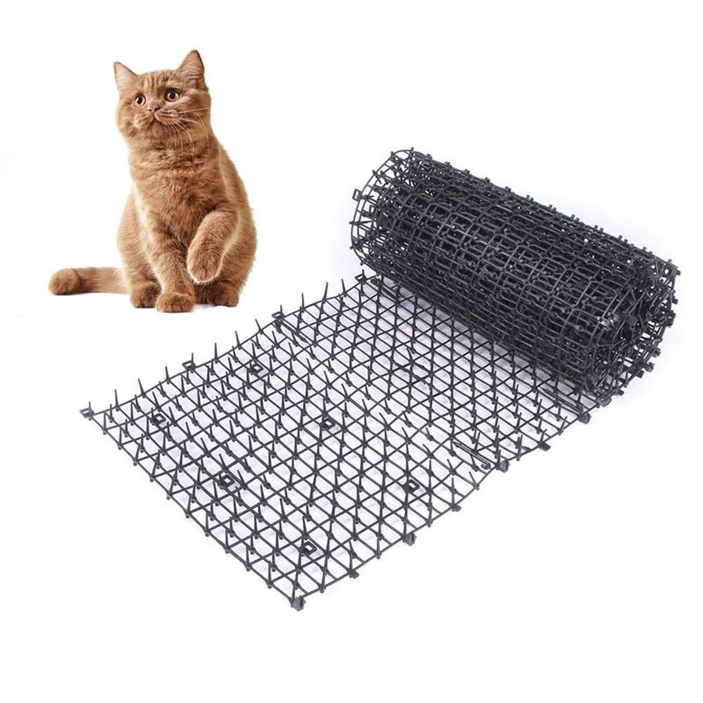 Anti-Cat Mat with Spikes - 2m Long Pet Repellent Mat for Garden, Fences, Sofa, Protect Plants from Cats & Dogs, Deterrent Mat with 8 Ground Anchors