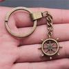Punk Airplane Gear Steampunk Themed Antique Bronze Metal Keychain with 30mm Ring for Boys Bag Charm