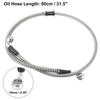 Motoforti Motorcycle Brake/Clutch Hose, Oil Hose, Hydraulic Strengthened, Stainless Steel, 28°+90°, Silver, 80cm