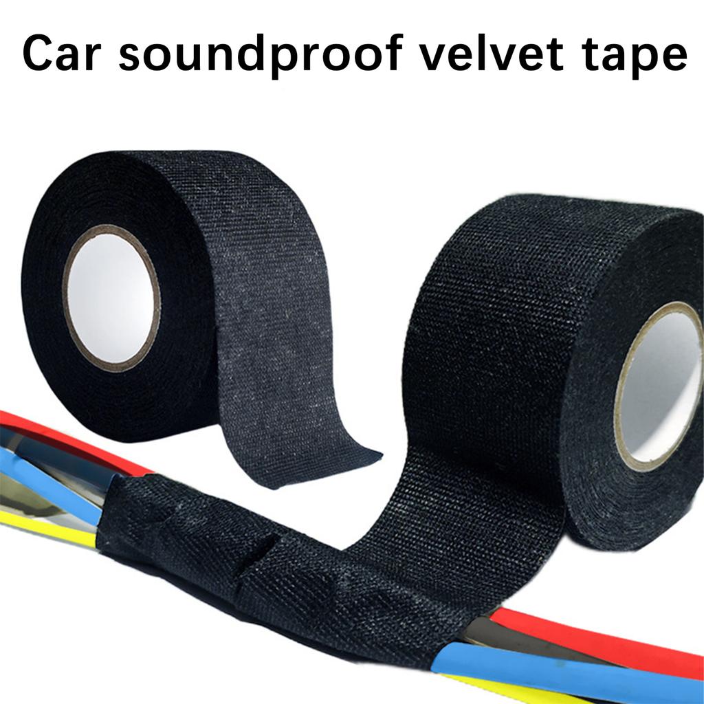 49/98Ft Electrical insulating tape soundproof heat-resistant 9-50MM automotive cable harness fabric shock-absorbing velvet tape